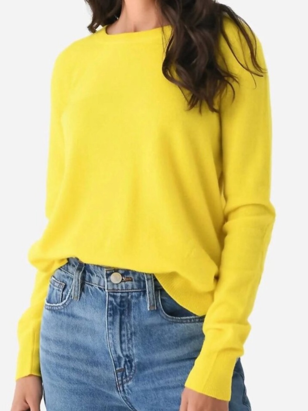 Kerri Rosenthal Patchwork Pullover in Lemonade 100% Cashmere Sz S Embroidered